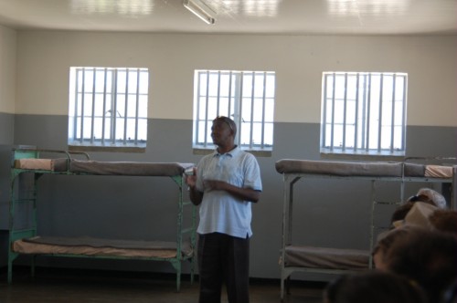 Our tour guide inside the prison, a former inmate
